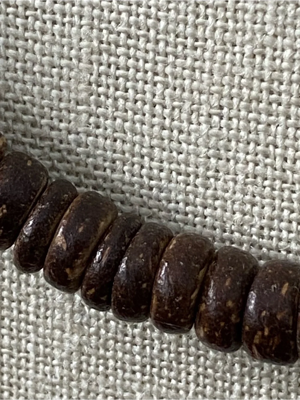 Coconut Shell Beaded Necklace New NWT Unisex Natural Boho Tropical 17.5” Brown